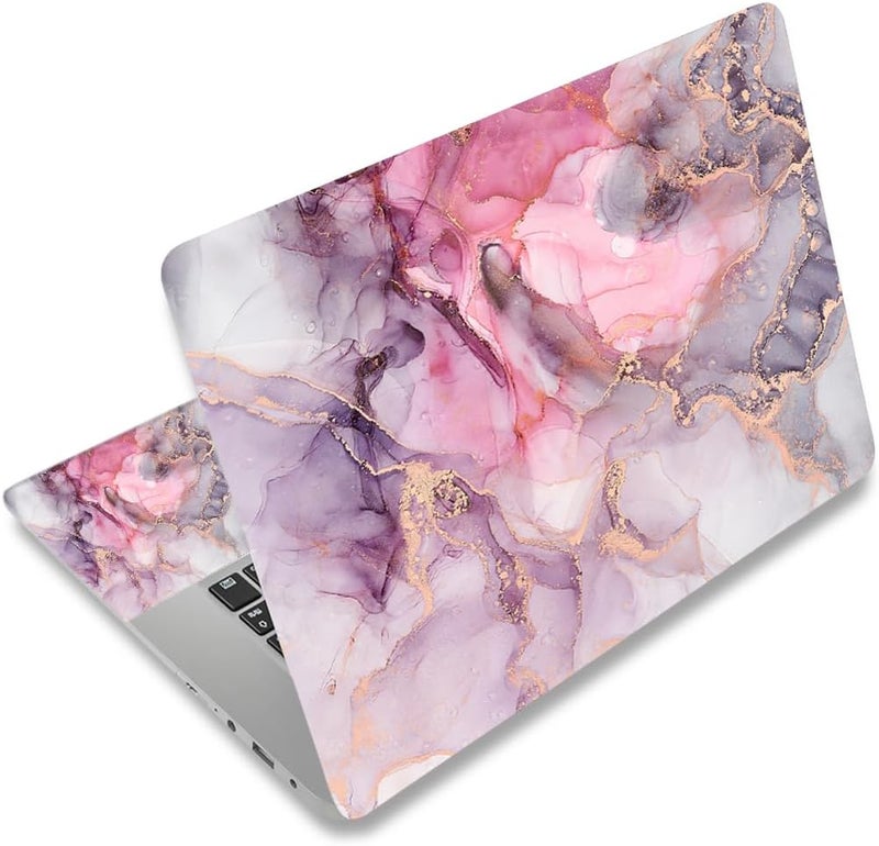 Lauspuck Laptop Notebook Skin Sticker Cover Decal, 12 13 13.3 14 15 15.4 15.6 inch Laptop Vinyl Skin Sticker Cover Art Protector Decal Universal, Pink Marble - Image 1